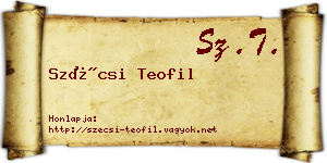 Szécsi Teofil névjegykártya